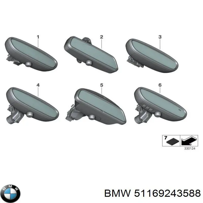 51169243588 BMW Espelho de salão interno