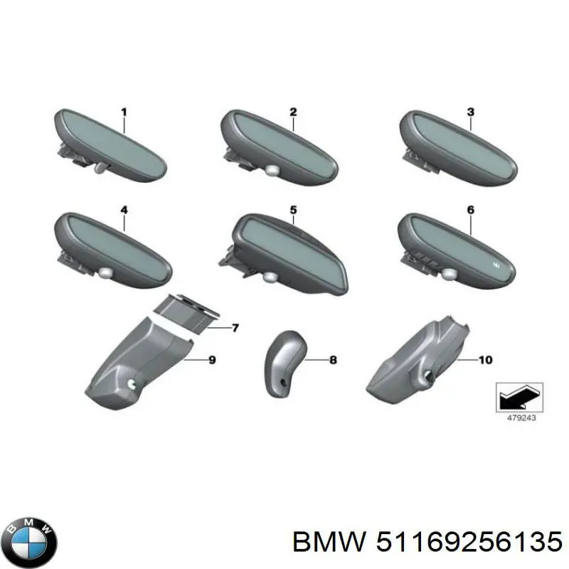 51169256135 BMW Espelho de salão interno