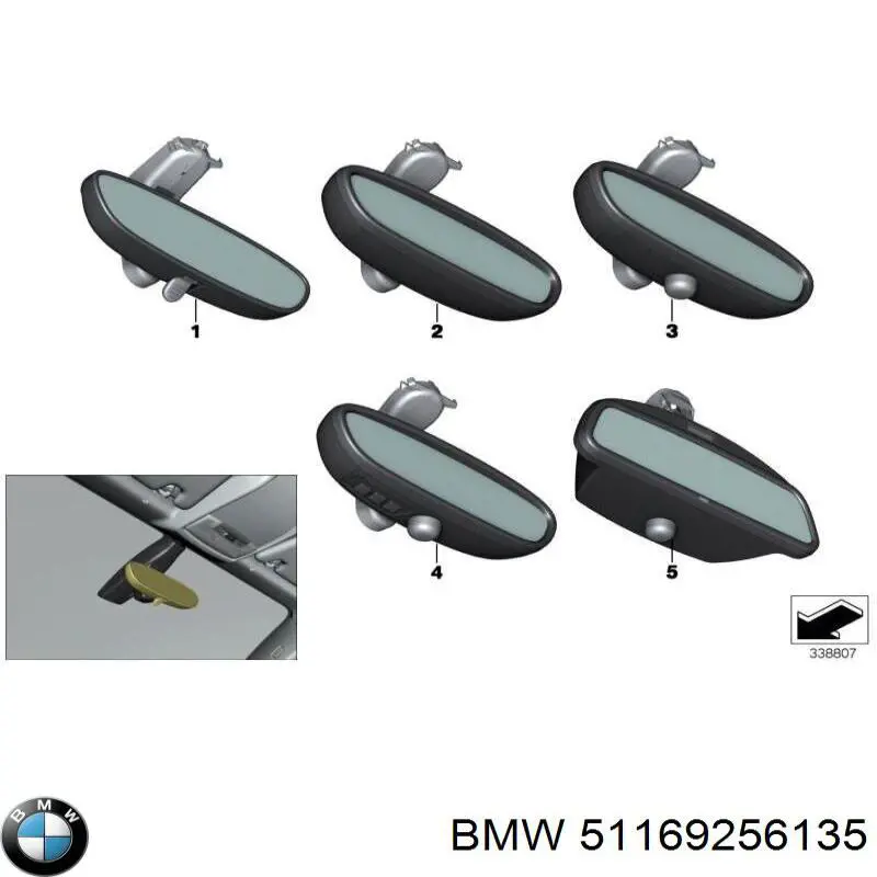 Espelho de salão interno BMW 51169256135 preço, a partir de 167,90 USD
