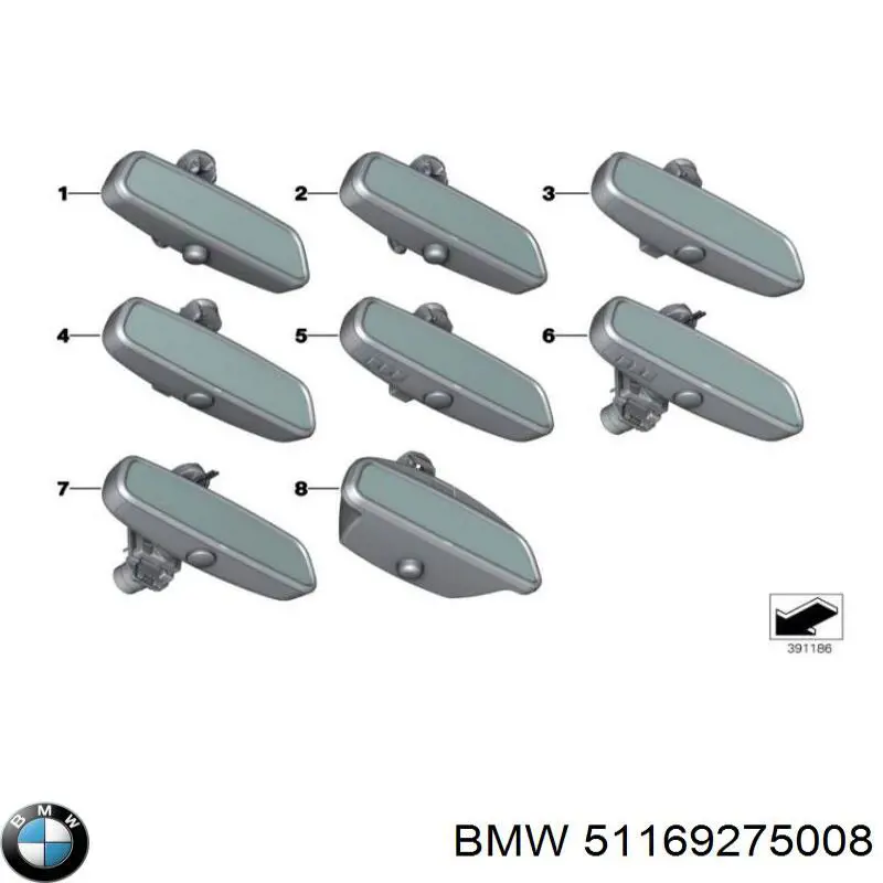 Placa sobreposta (tampa) de suporte de espelho de salão BMW 51169275008 preço, a partir de 48,08 USD