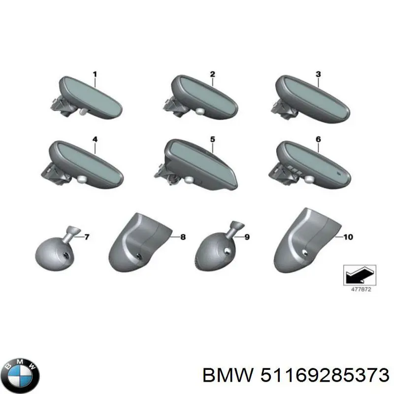 51169285373 BMW Espelho de salão interno