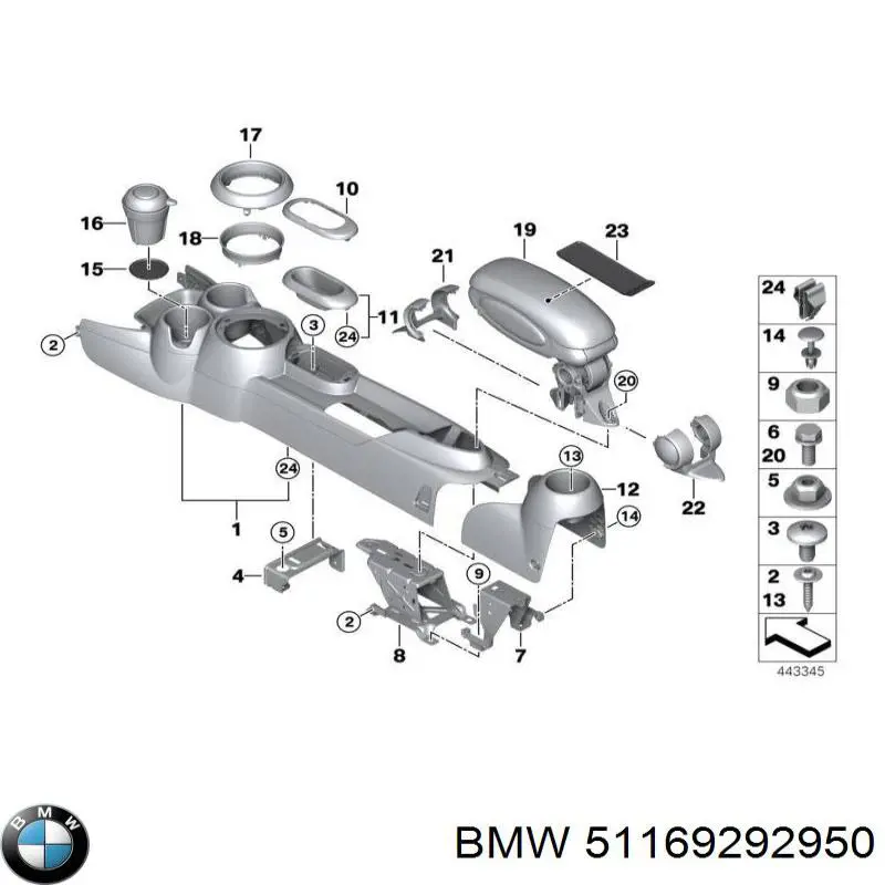 51169292950 BMW Braço de consola central