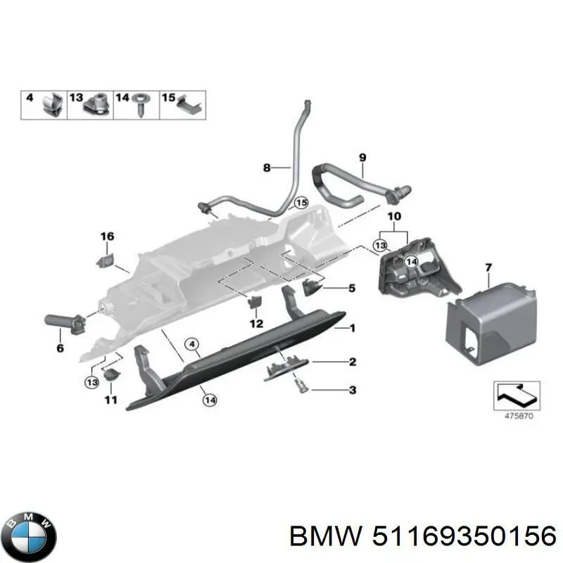 Amortecedor de tampa porta-luvas BMW 51169350156 preço, a partir de 39,28 USD