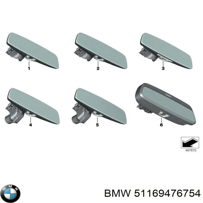 51169476754 BMW Espelho de salão interno