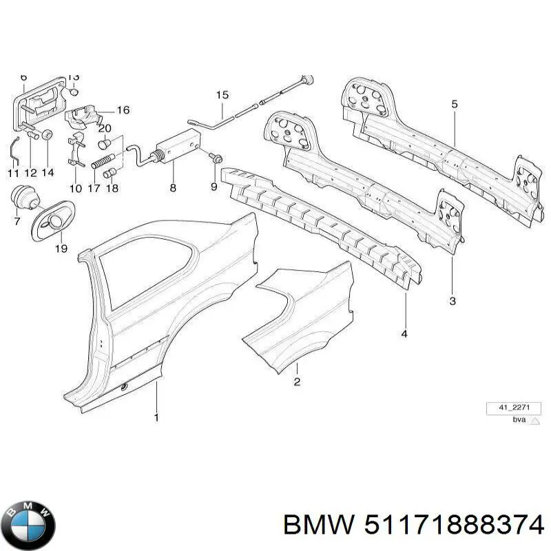 Compre 51171888374 BMW Pára-lama traseiro esquerdo