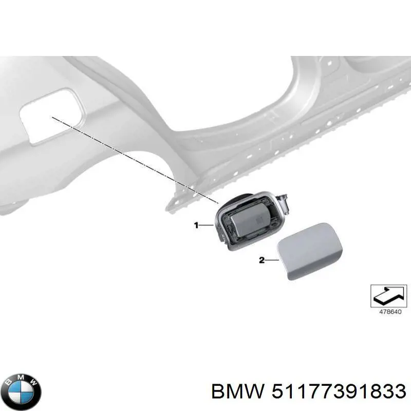 51177391833 BMW Caixa de gargalo de enchimento do tanque de combustível