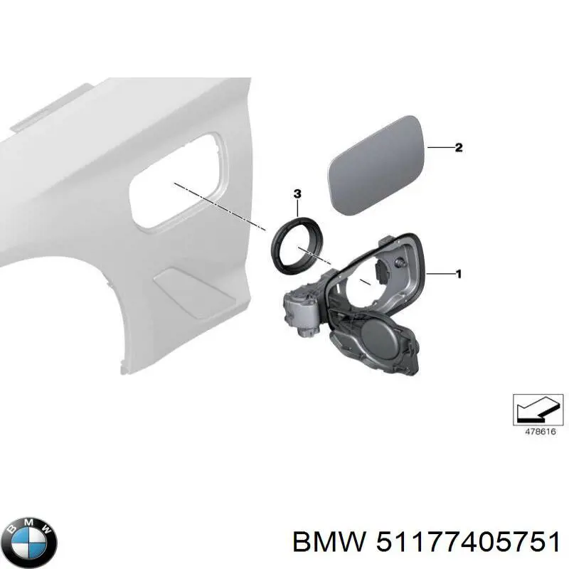 Compre 51177405751 BMW Caixa de gargalo de enchimento do tanque de combustível