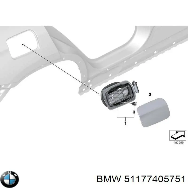 51177405751 BMW Caixa de gargalo de enchimento do tanque de combustível