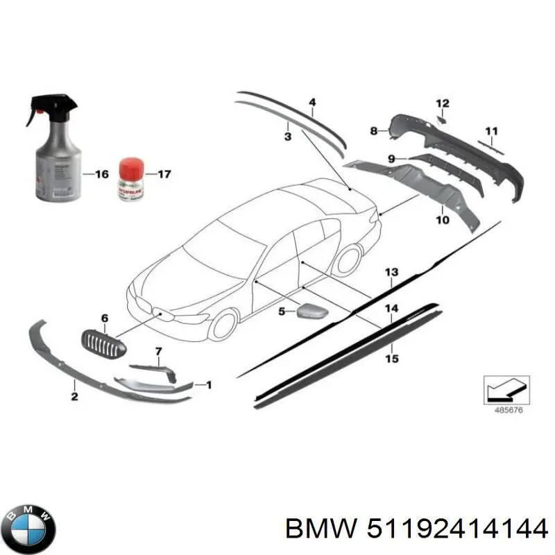 Compre 51192414144 BMW Spoiler de tampa de porta-malas
