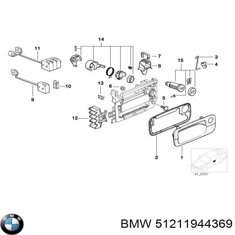 Compre 51211944369 BMW Maçaneta interna esquerda da porta dianteira