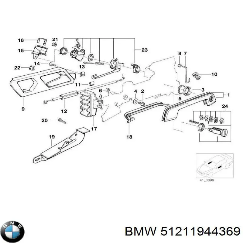 Maçaneta interna esquerda da porta dianteira BMW 51211944369 preço, a partir de 45,97 USD