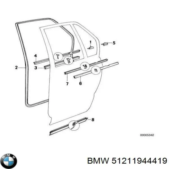 Placa sobreposta da porta dianteira esquerda BMW 51211944419 preço, a partir de 42,46 USD