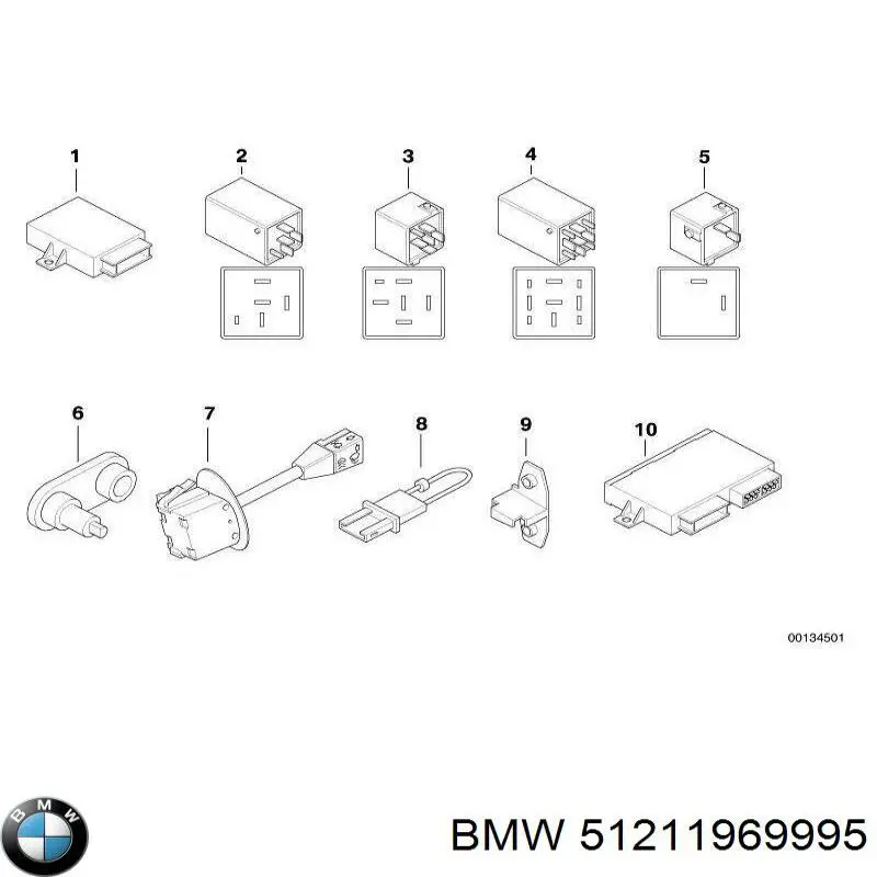 Compre 51211969995 BMW Sensor de fechamento de portas (interruptor de fim de carreira)