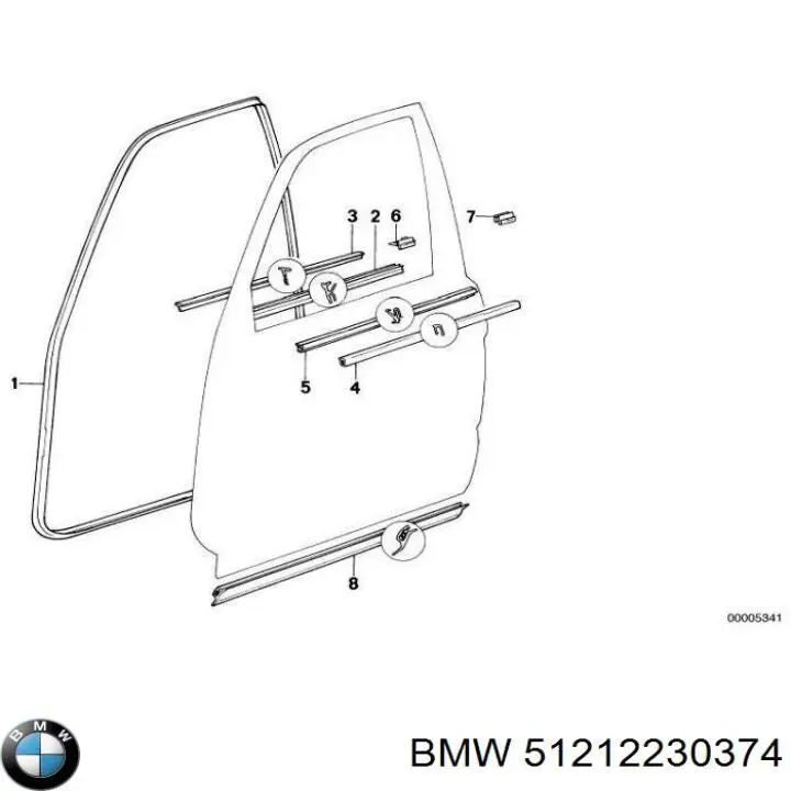 Compre 51212230374 BMW Placa sobreposta da porta dianteira direita