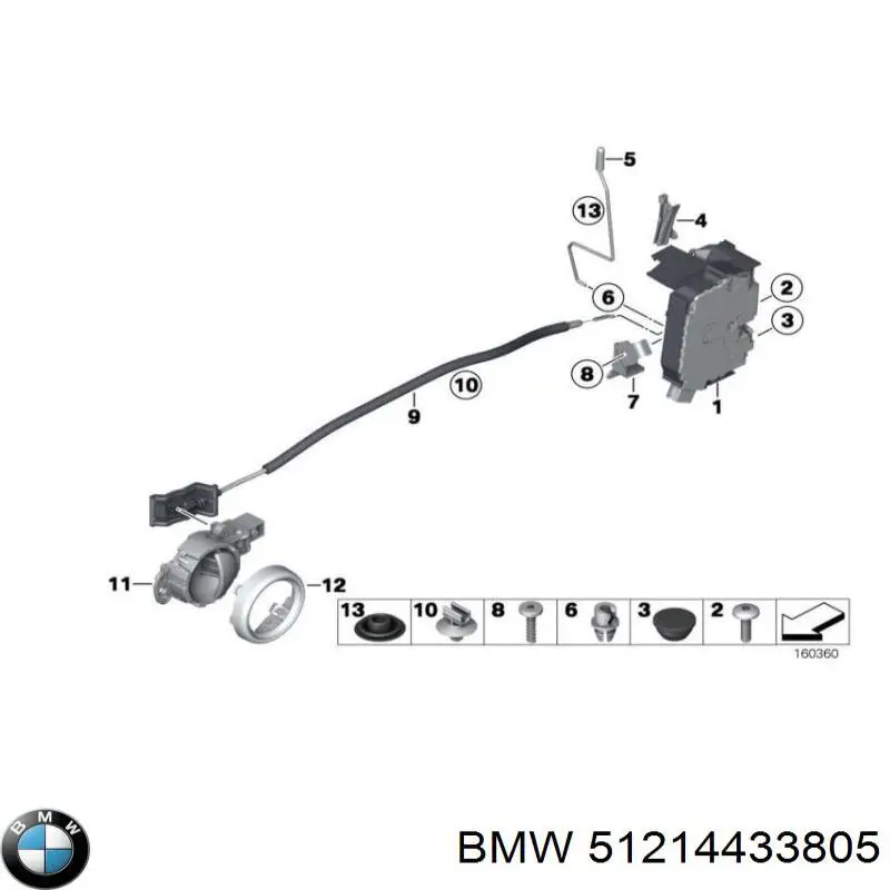 Fecho da porta dianteira esquerda BMW 51212752595 preço, a partir de 120,88 USD