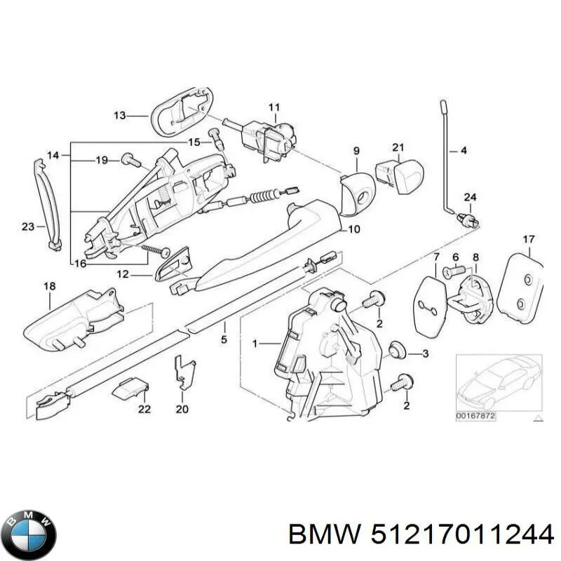 Fecho da porta dianteira direita BMW 51217011244 preço, a partir de 45,97 USD