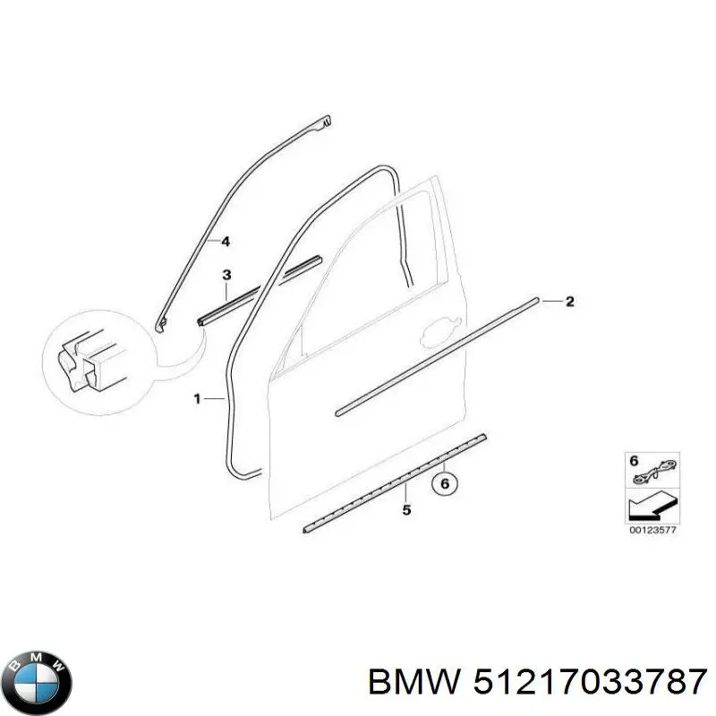 Compactador da porta dianteira (na carroçaria) BMW 51217033787 preço, a partir de 80,77 USD