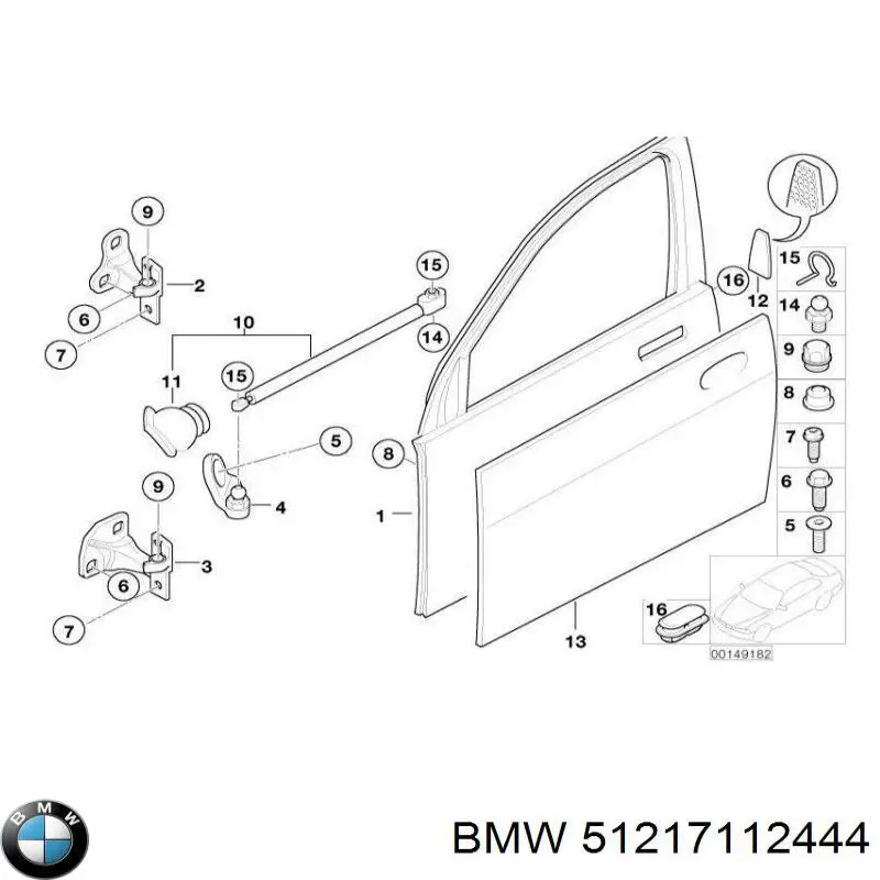 Limitador dianteiro direito de abertura de porta BMW 51217112444 preço, a partir de 92,62 USD