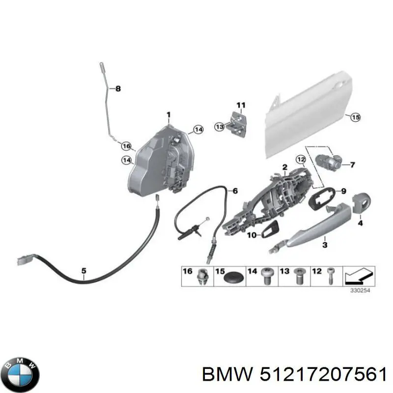 Maçaneta externa dianteira/traseira da porta esquerda BMW 51217207561 preço, a partir de 37,31 USD