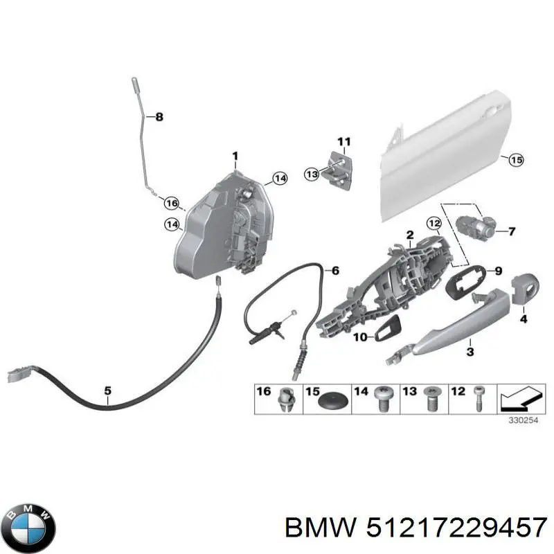 51217229457 BMW Fecho da porta dianteira esquerda