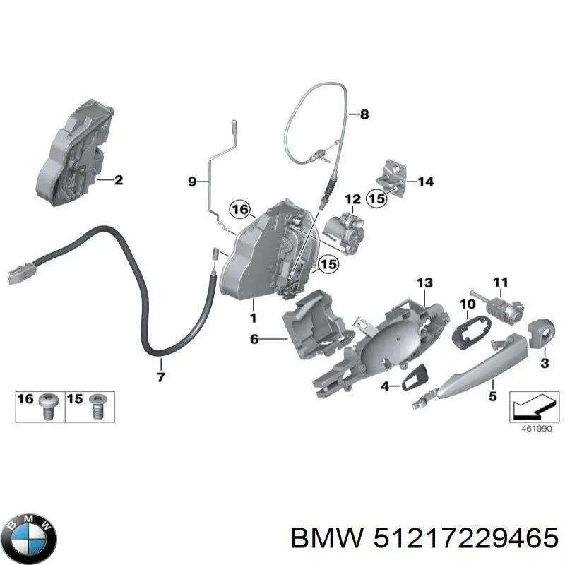 Fecho da porta dianteira esquerda BMW 51217229457 preço, a partir de 95,34 USD