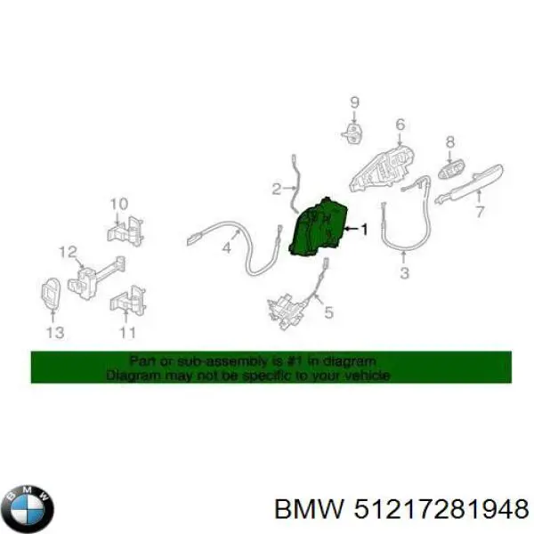 Fecho da porta dianteira direita BMW 7281948 preço, a partir de 139,61 USD