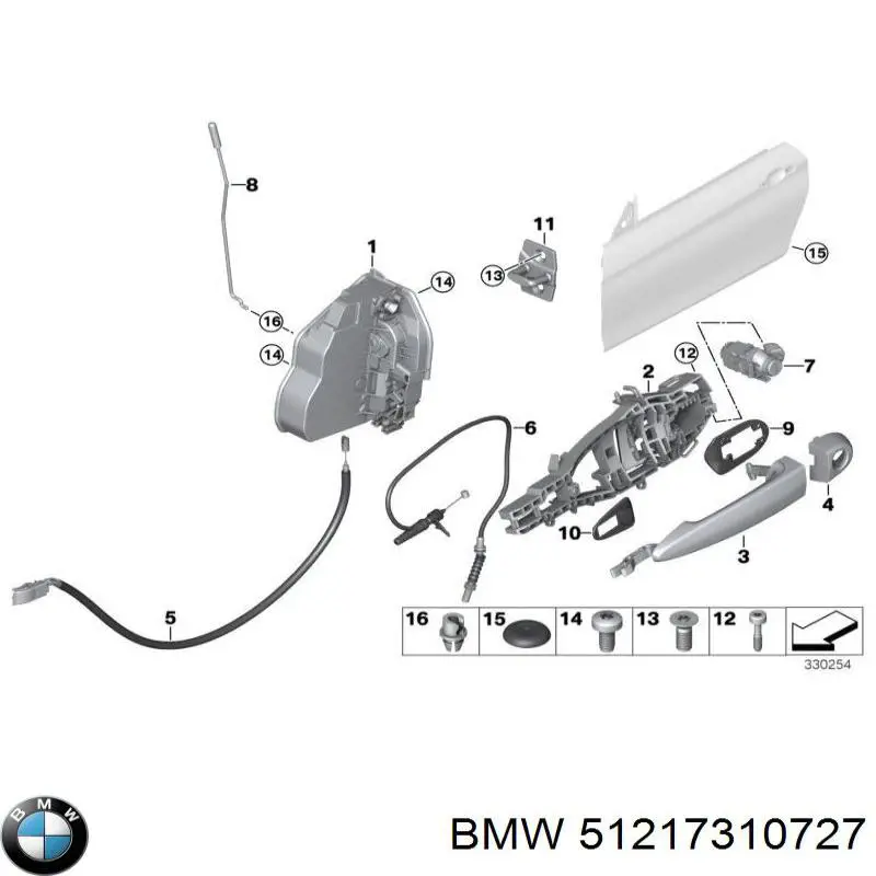 Trinco de fecho da porta dianteira esquerda BMW 51217310727 preço, a partir de 250,03 USD