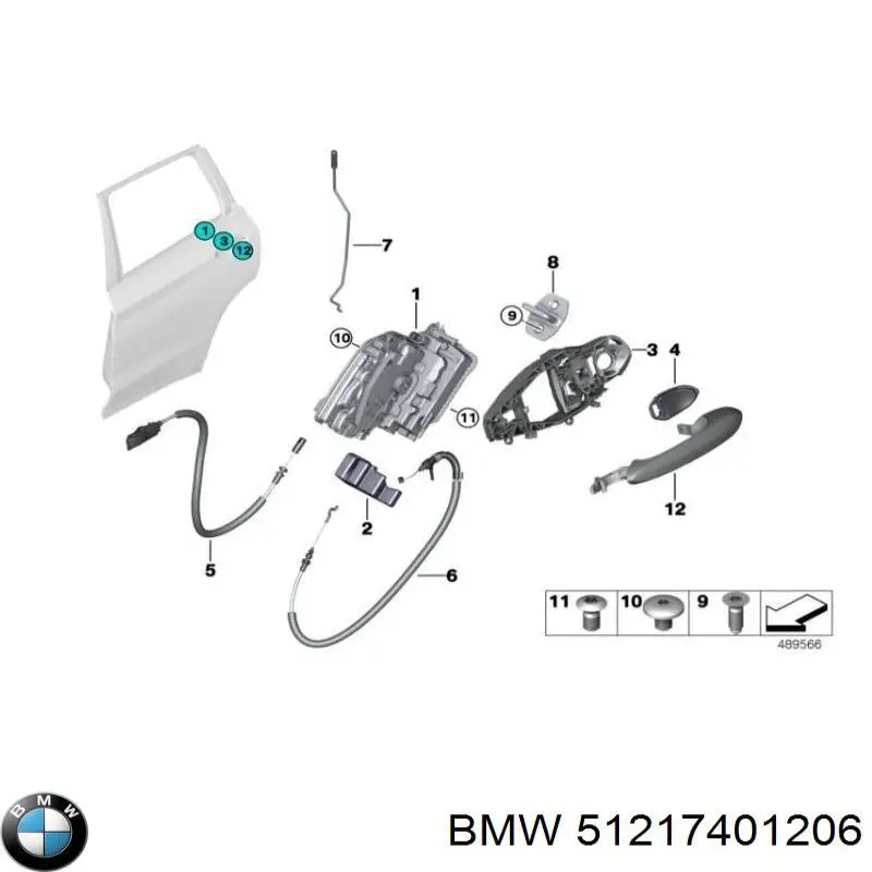 Suporte de maçaneta externa da porta dianteira direita BMW 51217401206 preço, a partir de 117,05 USD