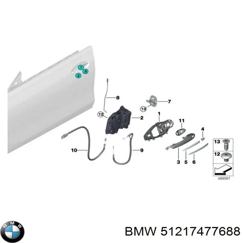 51217477688 BMW Fecho da porta dianteira direita