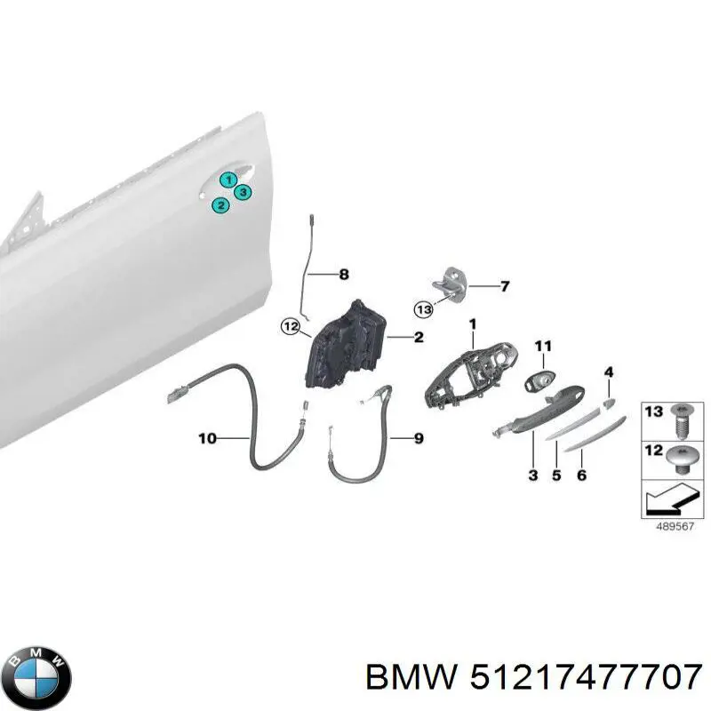 51217477707 BMW Fecho da porta dianteira esquerda