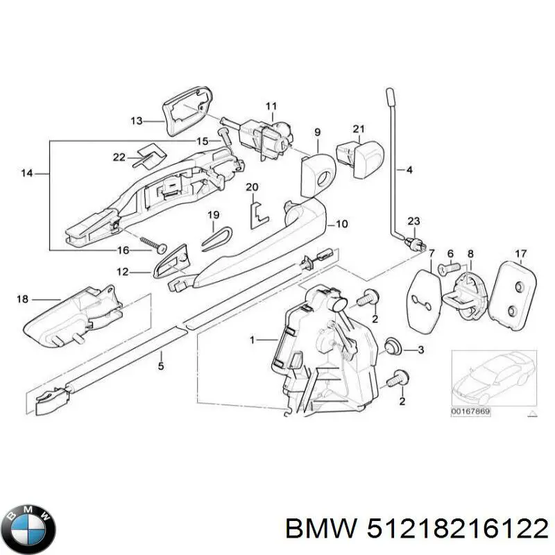 Suporte de maçaneta externa da porta dianteira direita BMW 51218216122 preço, a partir de 27,24 USD