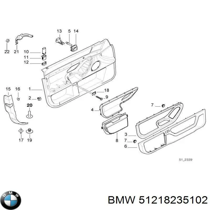 Fecho da porta dianteira direita BMW 51218235102 preço, a partir de 54,99 USD