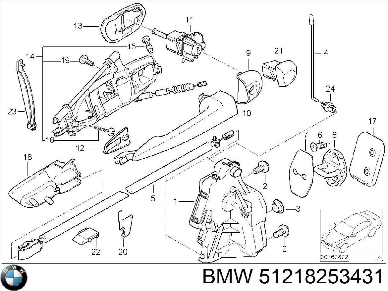 82534310 BMW Fecho da porta dianteira esquerda