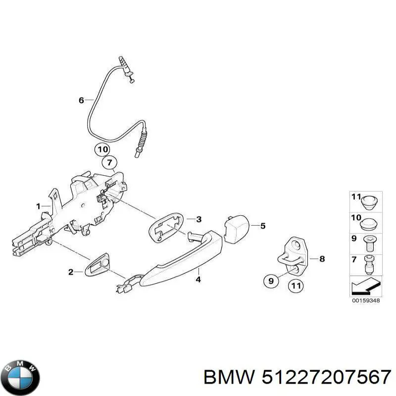 Maçaneta externa esquerda da porta traseira BMW 51227207567 preço, a partir de 52,78 USD