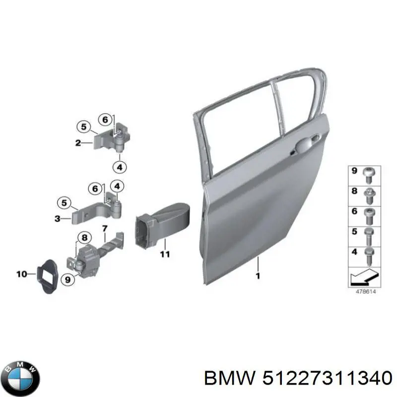 Limitador traseiro esquerdo de abertura de porta BMW 7311340 preço, a partir de 45,97 USD