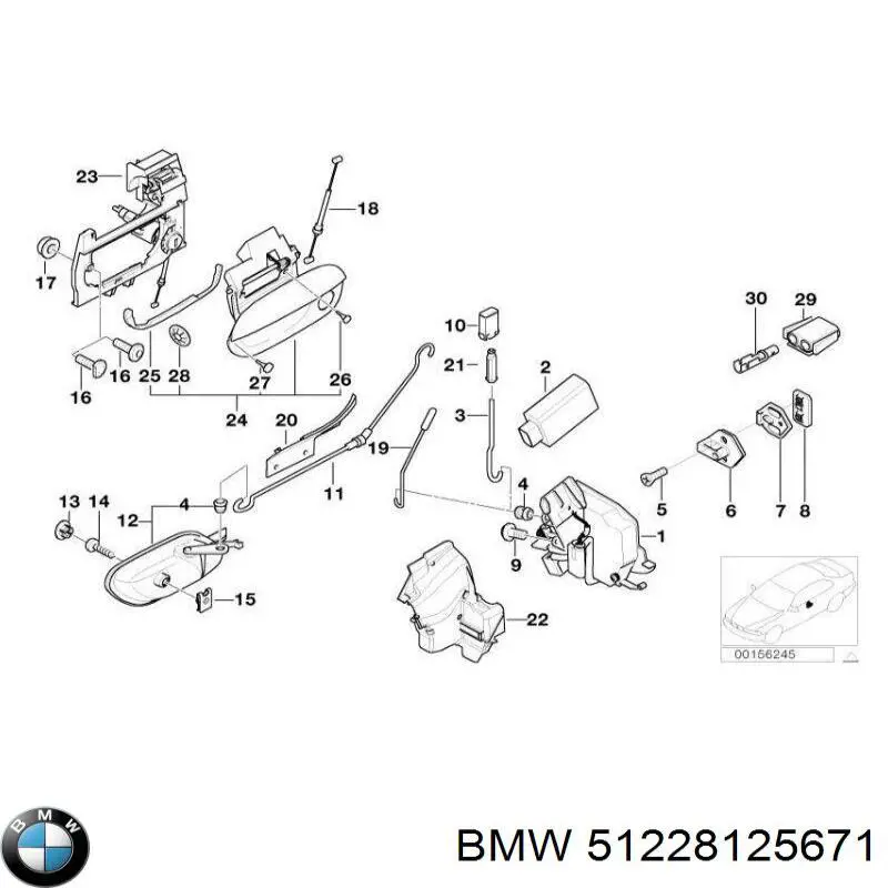 Compre 51228125671 BMW Fecho da porta traseira esquerda