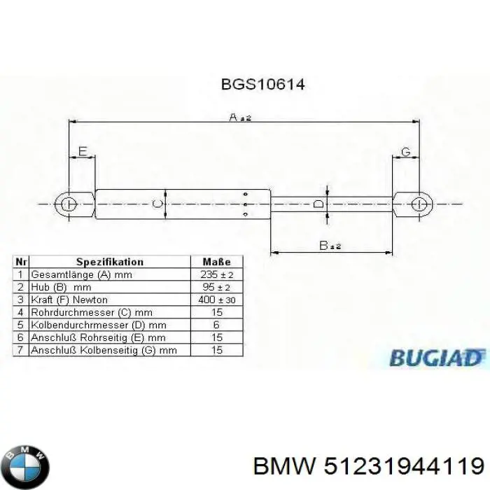 Compre 51231944119 BMW Amortecedor da capota