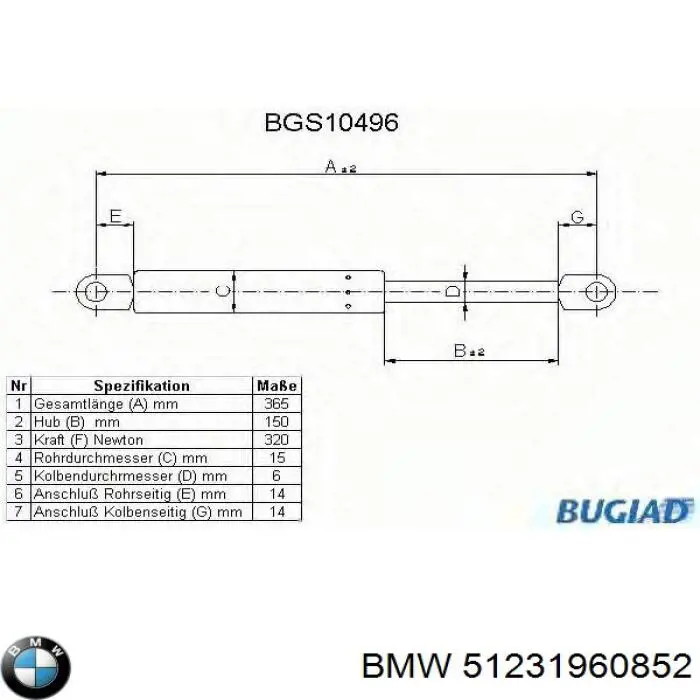 Compre 51231960852 BMW Amortecedor da capota