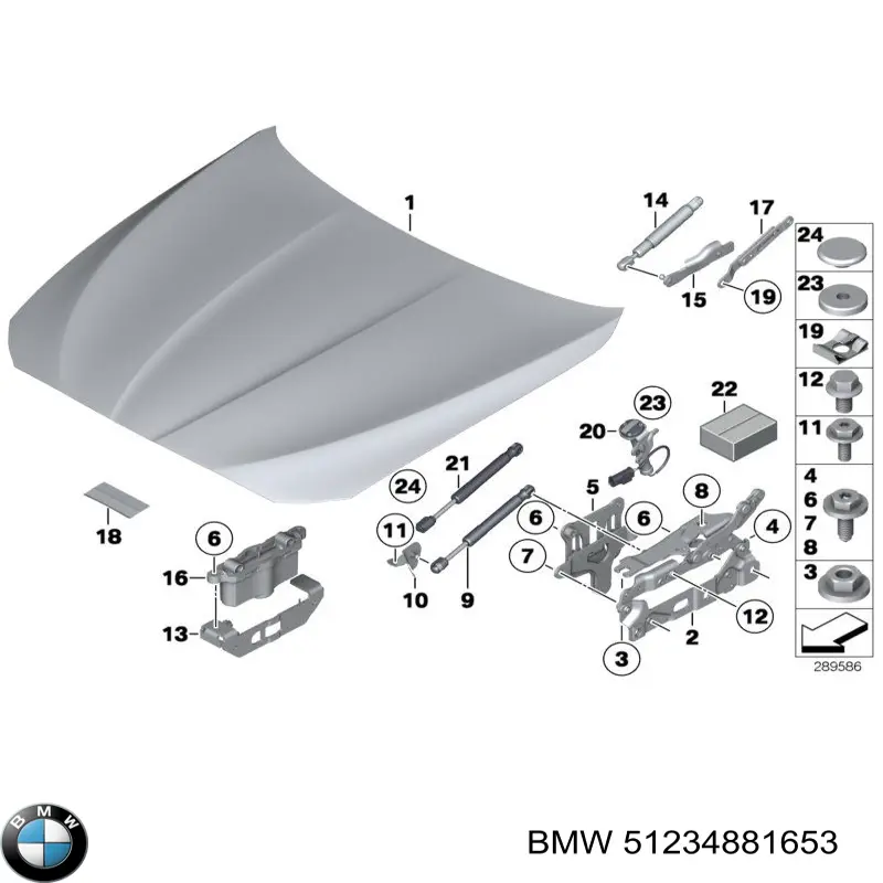 Amortecedor da capota BMW 51234881653 preço, a partir de 18,64 USD