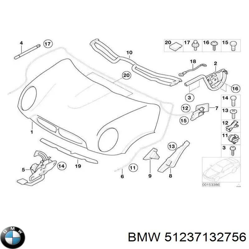 Fecho da capota direito BMW 51237132756 preço, a partir de 68,10 USD