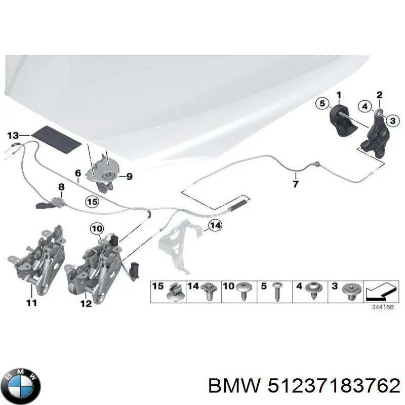 Compre 51237183762 BMW Fecho da capota direito