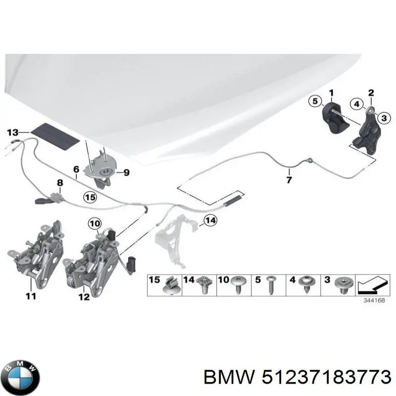 Cabo dianteiro de abertura da capota BMW 51237183773 preço, a partir de 31,69 USD