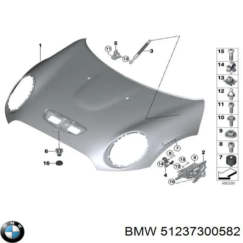Puxador de abertura da capota BMW 51237300582 preço, a partir de 114,48 USD