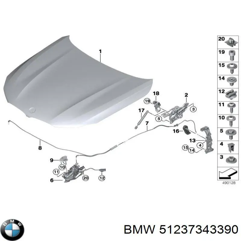 Consola de puxador de abertura da capota BMW 51237343390 preço, a partir de 26,60 USD