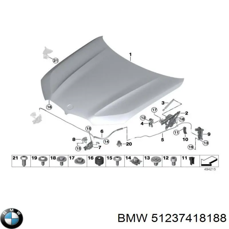 Amortecedor da capota para BMW X5  G05, F95