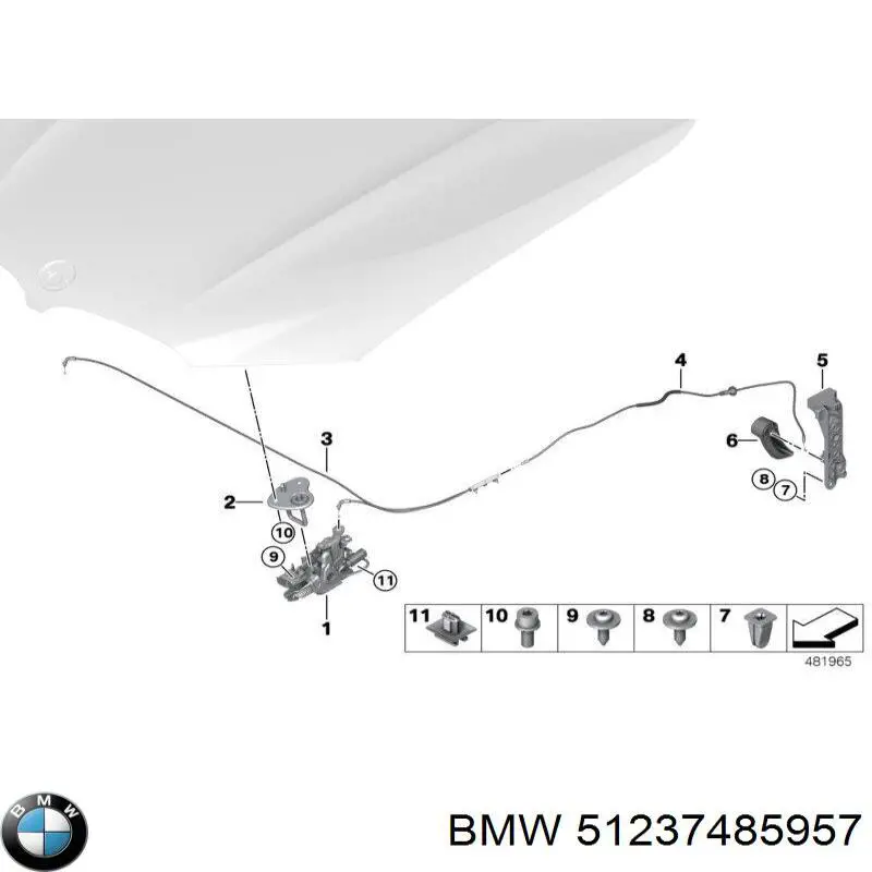 Fecho da capota esquerdo BMW 51237485957 preço, a partir de 114,07 USD
