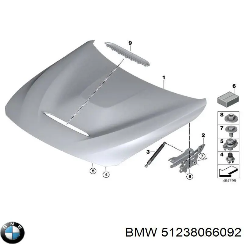 Amortecedor da capota BMW 51238066092 preço, a partir de 92,02 USD