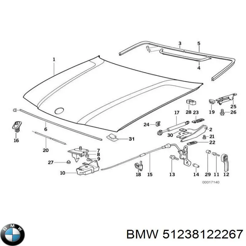 Fecho da capota BMW 51238122267 preço, a partir de 39,58 USD
