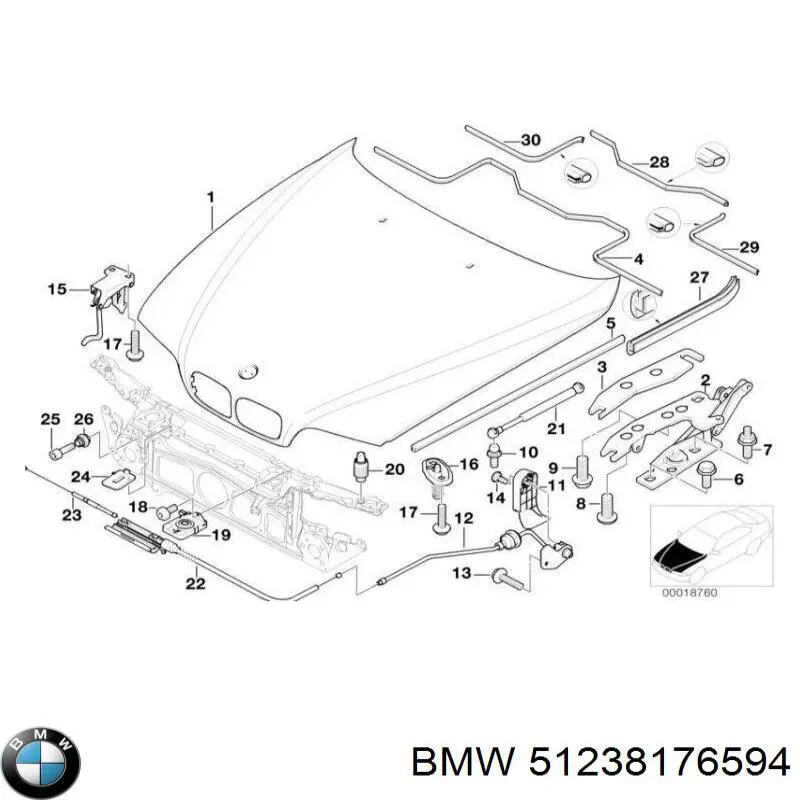 Fecho da capota BMW 51238176594 preço, a partir de 83,73 USD