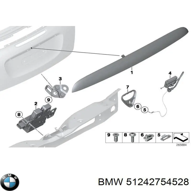 Fecho de tampa de porta-malas (de 3ª/5ª porta traseira) BMW 51244332301 preço, a partir de 30,73 USD
